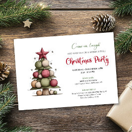 Convites Playful Watercolor Christmas Tree Holiday Invite