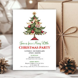 Convites Playful whimsical Christmas tree event invitation
