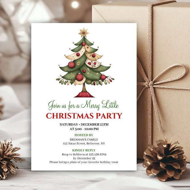 Convites Playful whimsical Christmas tree event invitation (Playful whimsical Christmas tree event invitation)