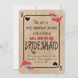 Convites Playing Card Crazy Mushrooms Bridesmaid