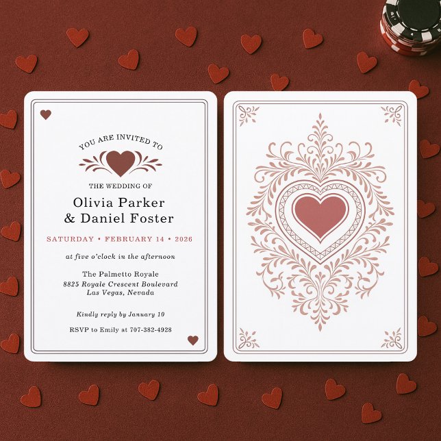 Convites Playing Card Las Vegas Casino Wedding  (Criador carregado)