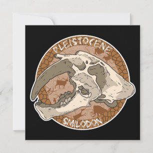 Convites Pleistoceno Paleoart Smilodon Skull