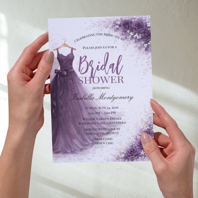 Convites Plum Bridesmaid Dress Bridal Shower (Plum Bridesmaid Dress Bridal Shower Invitations
)