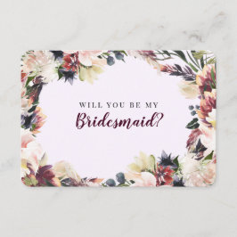 Convites Plum Floral Você Será Minha Proposta De Bridesmaid