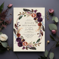 Plum Harvest Floral Baby Girl Baptism