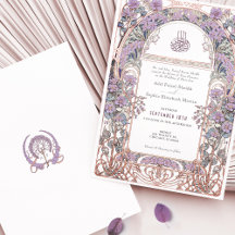 Plum Lilac Art Nouveau Inspirou Casamento Islâmico