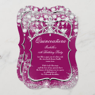 Convites Plum Quinceanera 15 Winter Wonderland