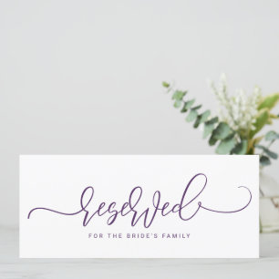 Convites Plum Roxo de Sinal Reservado de Casamento