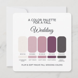 Convites Plum Soft Mauve Fall Wedding Palette 2026 Card