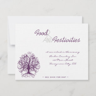 Convites Plum Swirl Tree Reception Direction Cards