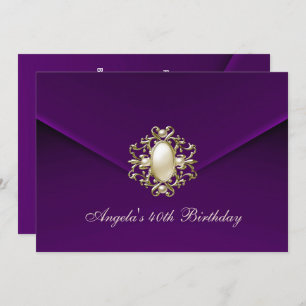 Convites Plum Velvet Real Dark Plum do Partido aniversário