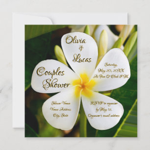 Convites Plumeria Branca Tropical - Novos Começos - Casais