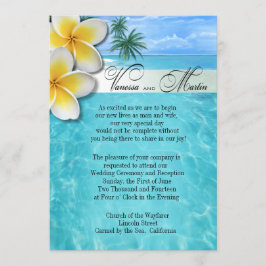 Convites Plumeria Starfish Beach Hawaiian Wedding