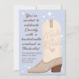 Convites Pó Azul Nash Bash Cowgirl Bachelorette