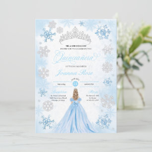 Convites Pó Blue Winter Wonderland Quinceanera