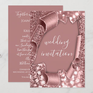 Convites Pó de emblema Rosa do efeito do carrinho 3D casad