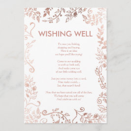 Convites Poço de Desejos Floral Elegante em Branco e Rosa D