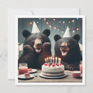 Convites Podemos acreditar! Bear aniversário