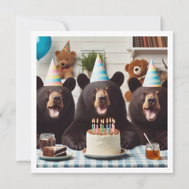 Convites Podemos acreditar! Bear aniversário (Frente)