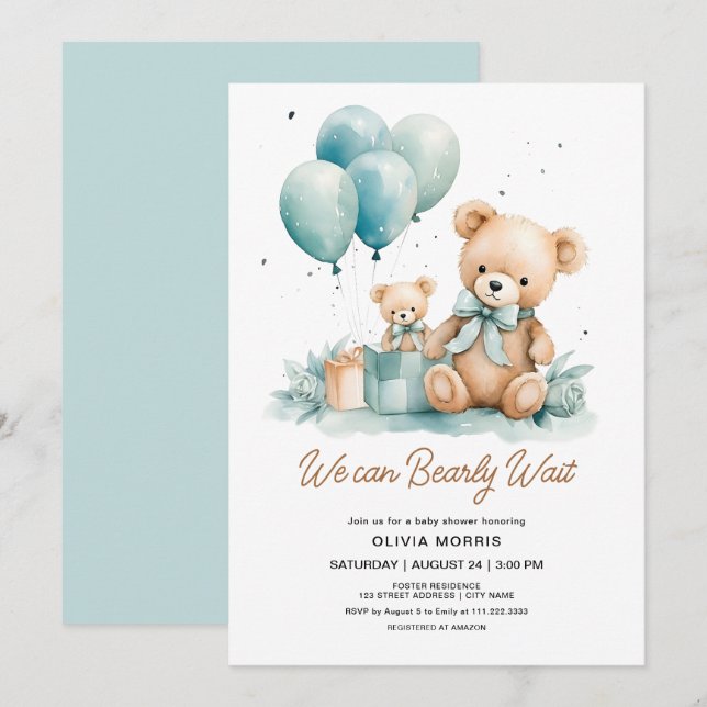 Convites Podemos Chatear Chá de fraldas (Frente/Verso)