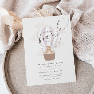 Convites Podemos Esperar.   Balão de Ar Puro para Bebê