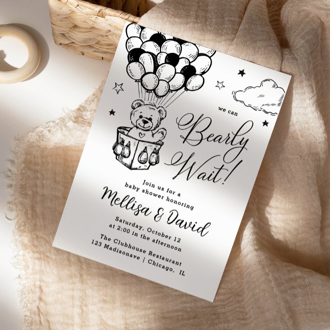 Convites Podemos Esperar. | Balão de ar quente | CHÁ DE FRA (Criador carregado)