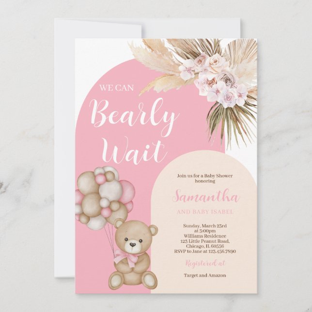 Convites Podemos Esperar Chá de fraldas (Frente)