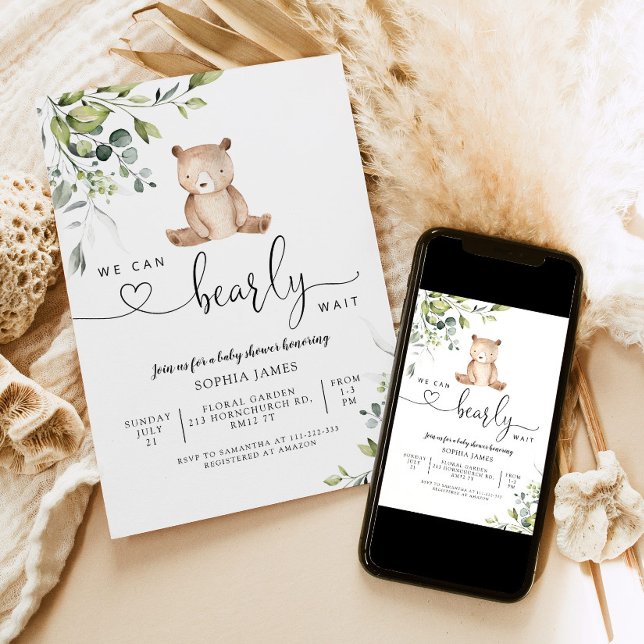 Convites Podemos esperar chá de fraldas (Criador carregado)