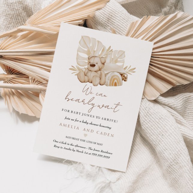 Convites Podemos Esperar Chá de fraldas Boho (Criador carregado)