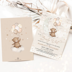 Convites Podemos Esperar Chá de fraldas De Balões De Urso