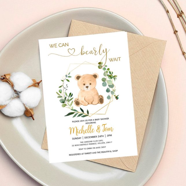 Convites Podemos Esperar! Chá de fraldas do urso (Criador carregado)