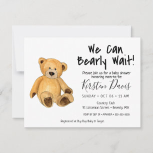 Convites Podemos Esperar! Chá de fraldas do Urso de Teddy