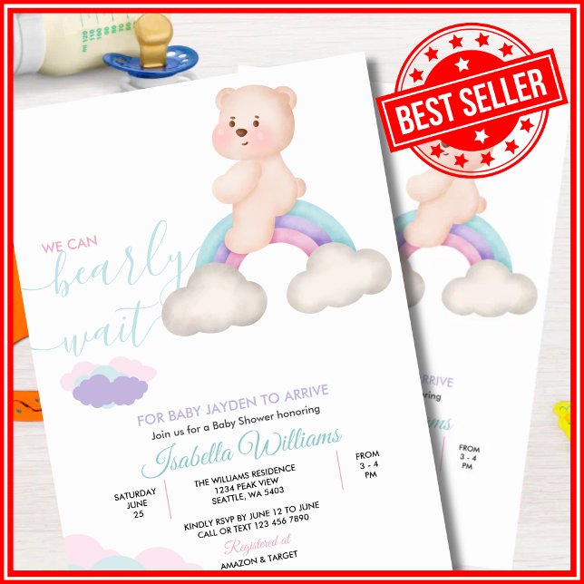 Convites Podemos Esperar Chá de fraldas Neutro De Gênero (Criador carregado)