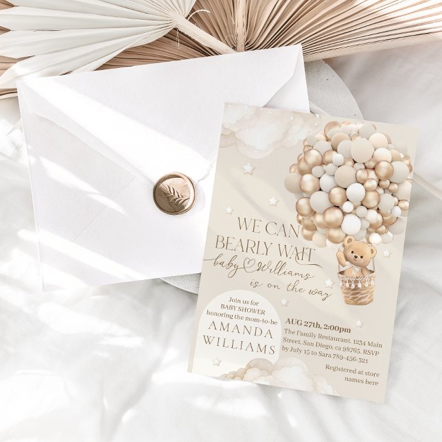 Convites Podemos Esperar Chá de fraldas neutro por gênero (Criador carregado)