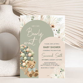 Convites Podemos Esperar Chá de fraldas Verde