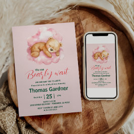 Convites Podemos Esperar, Garoto, Chá de fraldas De Urso Bo