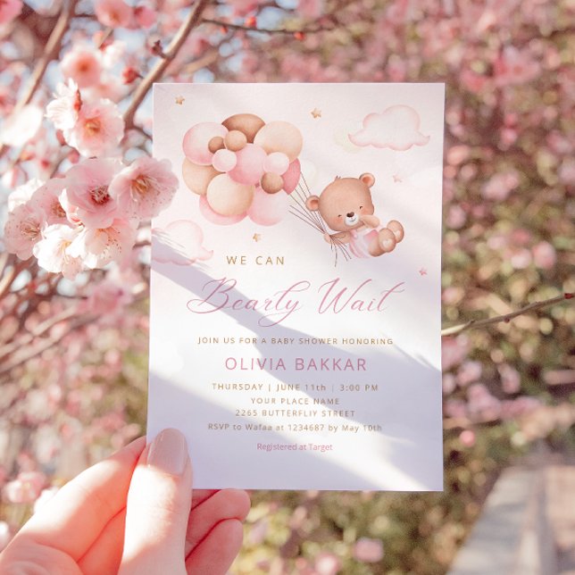 Convites Podemos Esperar O Chá de fraldas Do Urso De Teddy (Criador carregado)