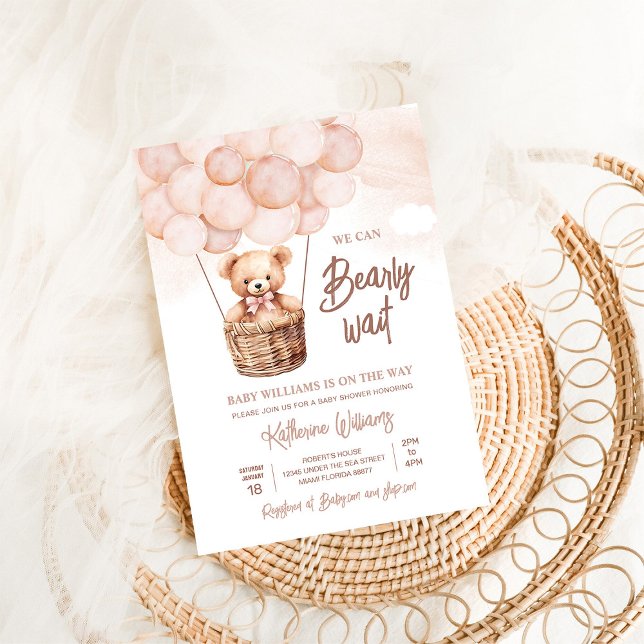 Convites Podemos Esperar O Chá de fraldas Do Urso De Teddy (Criador carregado)