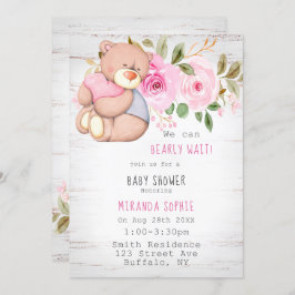 Convites Podemos Esperar O Chá de fraldas Do Urso De Teddy
