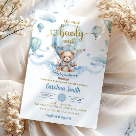 Convites Podemos Esperar O Chá de fraldas Do Urso Do Balão 