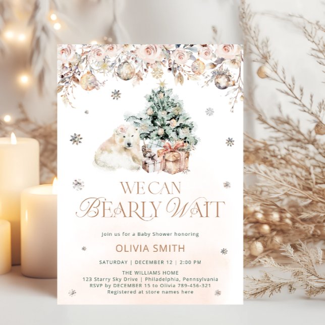 Convites Podemos Esperar O Chá de fraldas Do Urso Polar De  (Criador carregado)