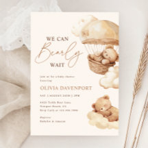 Podemos Esperar O Chá de fraldas Neutro Do Urso De