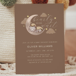 Convites Podemos Esperar O Cub Brown Moon Star Chá de frald