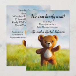 Convites Podemos Esperar Um Chá de fraldas De Aquarela