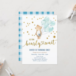 Convites Podemos Ir Esperar O Balão Do Urso Aniversário