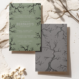 Convites Poderoso como o Aniversário do Oak Spooky Adulto