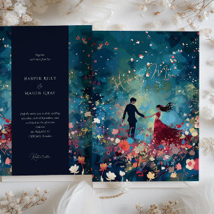 Convites Poeira de Estrelas Sussurro - Casamento Floral Bur
