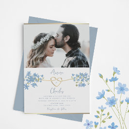 Convites Poeira de Flor Silvestre Casamento Azul