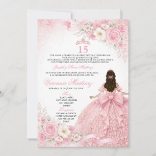 Convites Poeira Espanhola Rosa Charra Princesa Floral 15 An