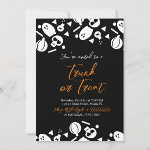 Convites Poeirinha de Fantasma de Halloween Trunk a Treat